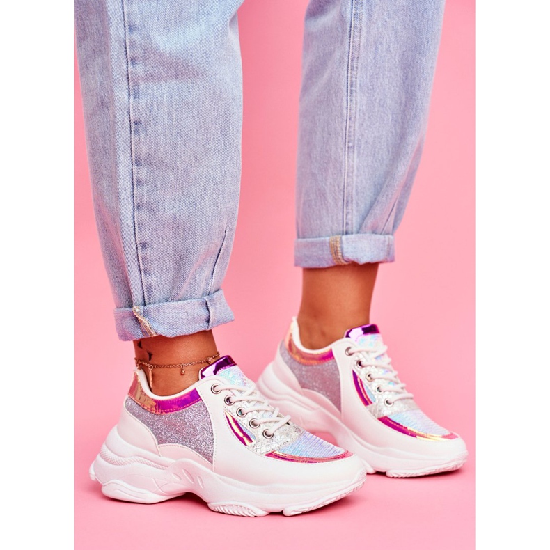 BUGO Naisten urheilukengät Glitter Valkoinen Vebi 2