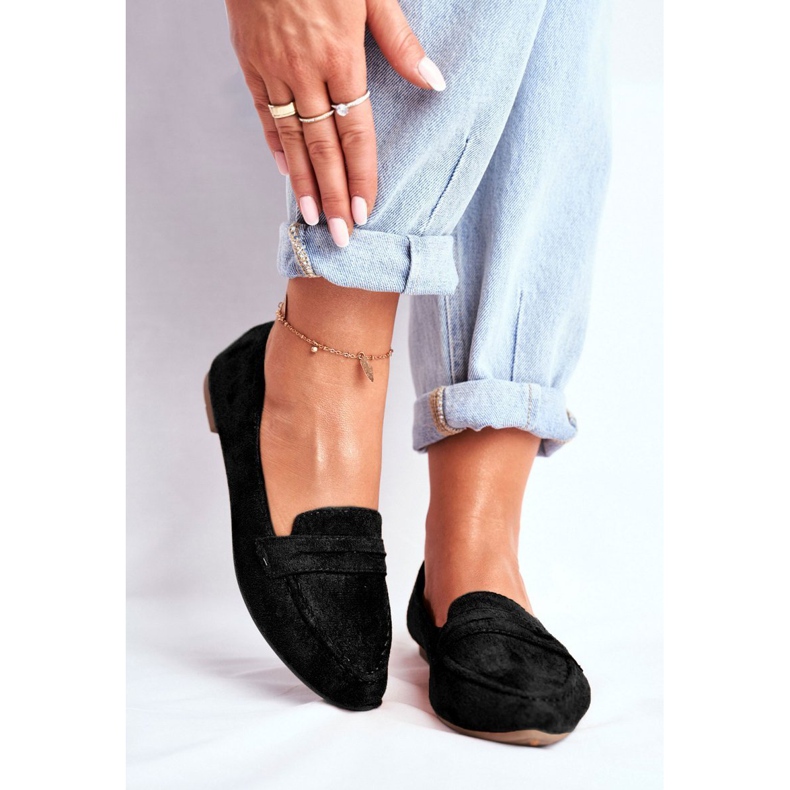 BUGO Naisten Mokkasiinit Mokkanahka CH-1M6 Musta Laveria 1