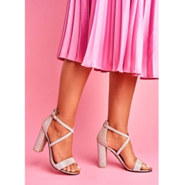 SEA Naisten sandaalit kantapäällä Glitter Golden Vivi kultainen 1