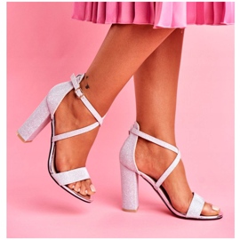 PS1 Naisten sandaalit kantapäässä Brocade Silver Vivi harmaa 2