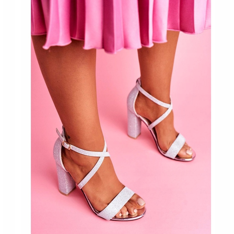 PS1 Naisten sandaalit kantapäässä Brocade Silver Vivi harmaa 1