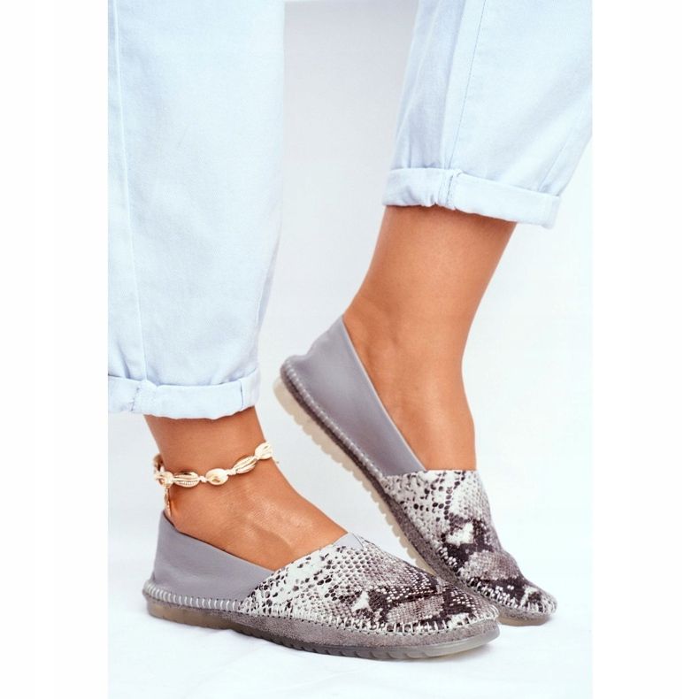 Naisten ballerinat Maciejka Nahkaharmaa 01930-66 / 00-0 1