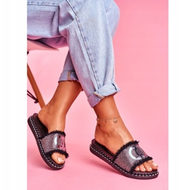 PS1 Black Valley naisten tossut kristalleilla musta 1