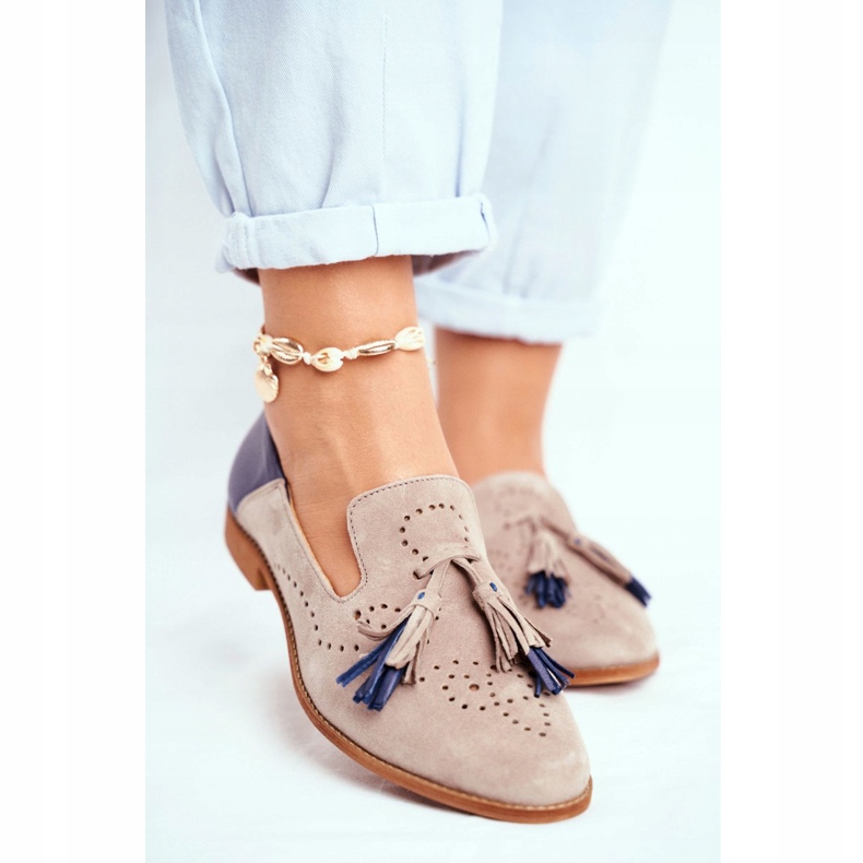 Naisten Brogues Maciejka-nahkakengät Beige 04484-04 / 00-5 2