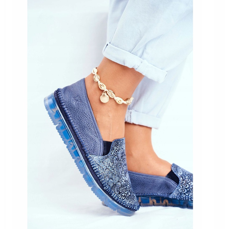 Naisten Brogues Maciejka Slip-on Nahka Laivastonsininen 03512-45 1