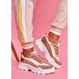 SEA Naisten urheilukengät beige ja valkoinen Palmas ruskea 1