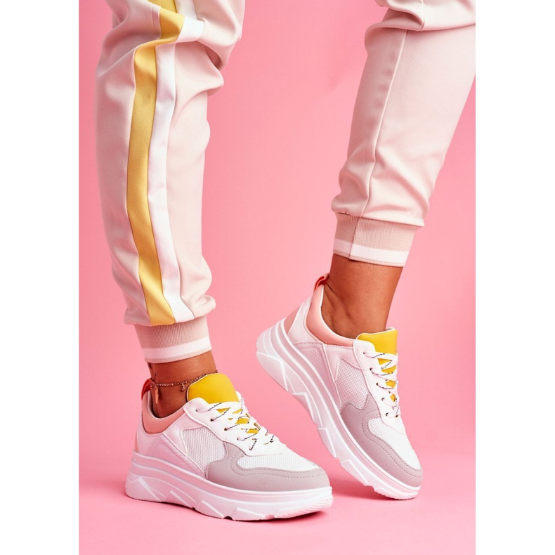 BUGO Naisten urheilukengät vaaleanpunainen ja valkoinen Fresno 1