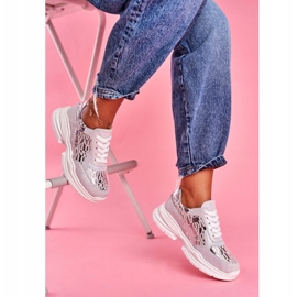 S.Barski Naisten urheilujalkineet Nahkaiset hopeakengät Palm Bay harmaa 1