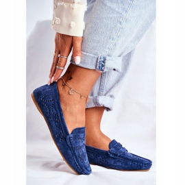 S.Barski Naisten Loaferit, joissa aitoa nahkaa Navy Blue Salem tummansininen 1