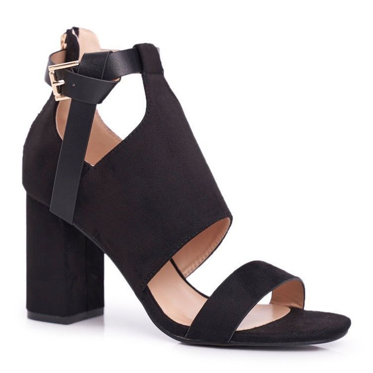 Vinceza Naisten sandaalit korkokengillä, joissa on varren mustat kämmenet 1