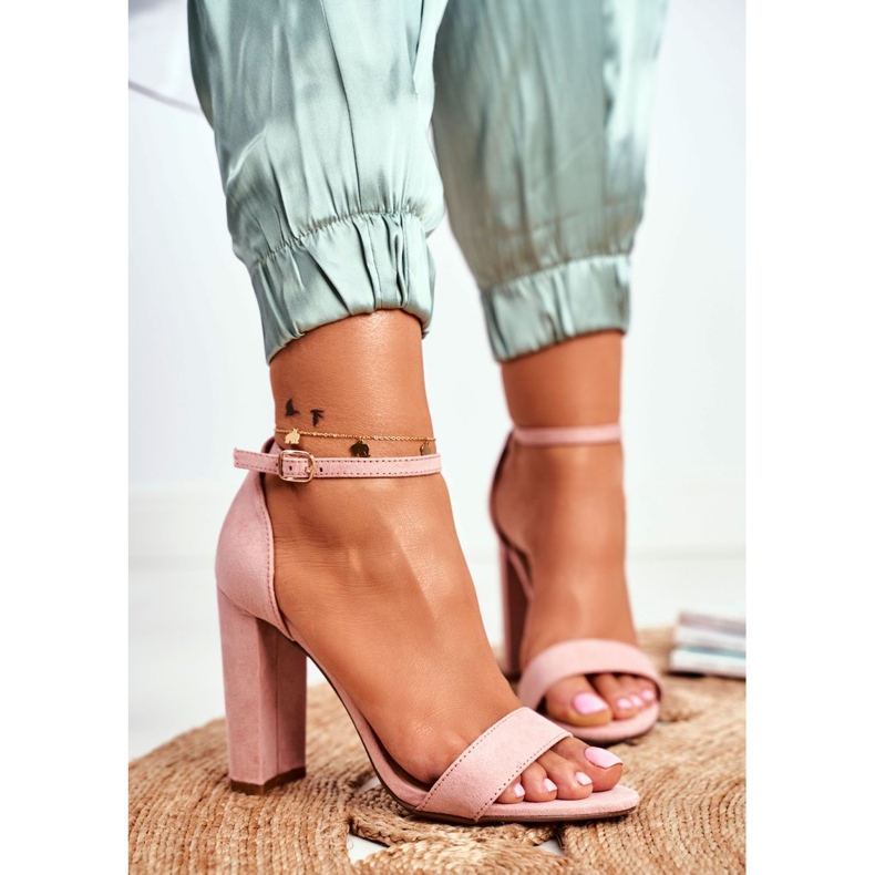 ADY Naisten sandaalit kantapäässä Suede Pink Anastasie vaaleanpunainen 1