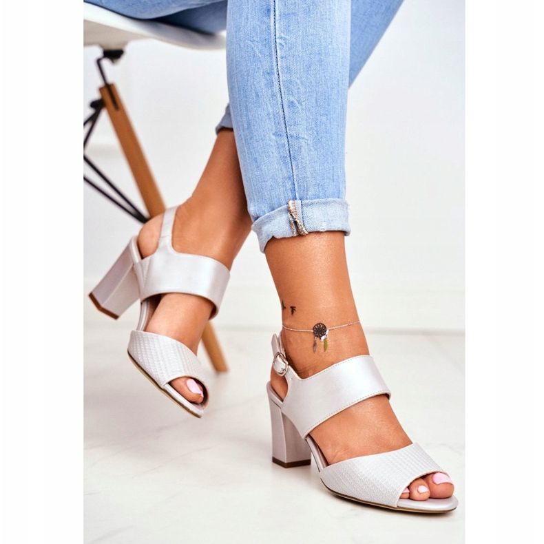 Naisten sandaalit korkokenkiä Sergio Leone Silver SK778 ruskea monivärinen harmaa 2