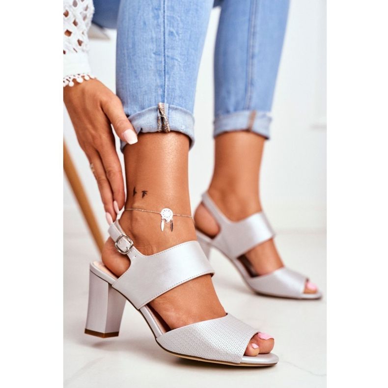 Naisten sandaalit korkokenkiä Sergio Leone Silver SK778 ruskea monivärinen harmaa 1