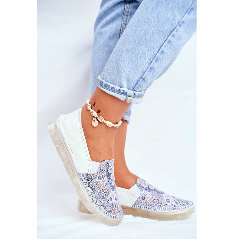 Naisten Brogues Maciejka Nahkaiset Slip-ons Valkoinen 03512-46 monivärinen 2