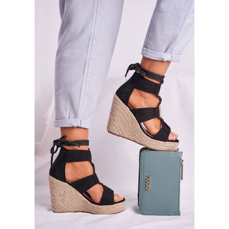 Bellucci Naisten Sandaalit On Wedge Espadrilles musta Beautiful One 2