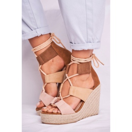 Bellucci Naisten sandaalit Wedge Espadrilles Beige Beautiful One 2