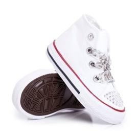 FRROCK Lasten lenkkarit High White Strassit Smile valkoinen 5