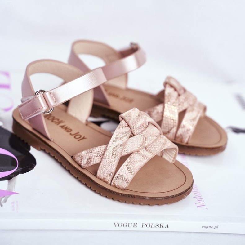 FRROCK Lasten sandaalit tarranauhalla tytöille Pink Lilo vaaleanpunainen 1