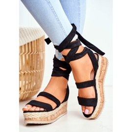 HAN Naisten sandaalit lavalla sidottu musta La Favorite 2