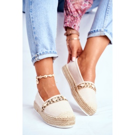 HAN Naisten Espadrillit Beige -pellava -alustalla Mindi 1
