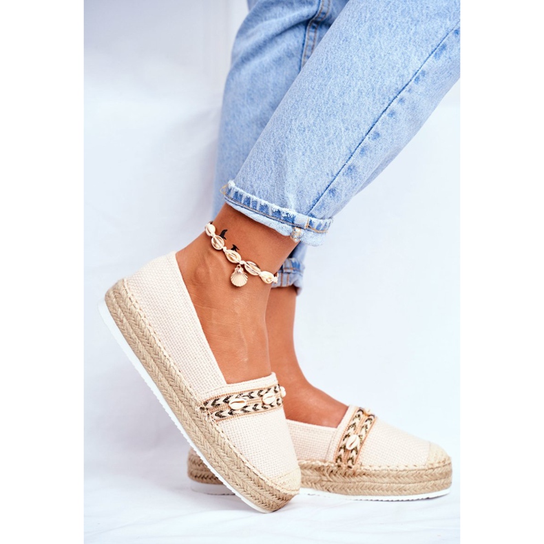 HAN Naisten Espadrillit Beige -pellava -alustalla Mindi 2