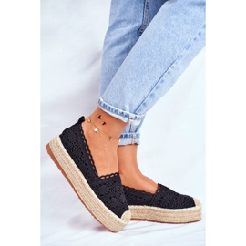 ADY Naisten Espadrilles Lace Black Desante Platform musta 2