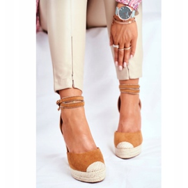 FB2 Naisten sandaalit kiilalla pellava Camel Canterola ruskea 1