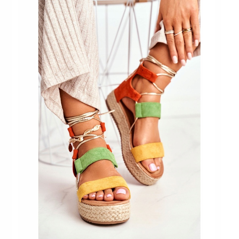 Naisten espadrillit lavalla sidottu keltainen Fuerta 1