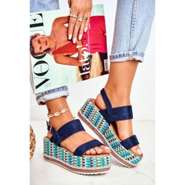 FW1 Naisten sandaalit On Wedge Espadrilles, tummansininen Sandy 1