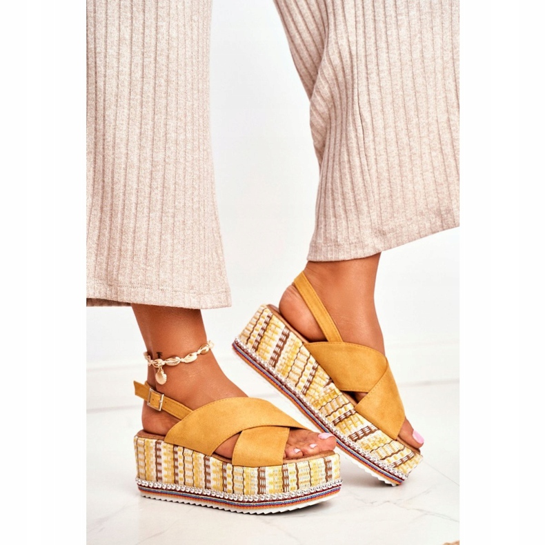 FW1 Naisten Sandaalit On Wedge Espadrilles Keltainen Sandy 1