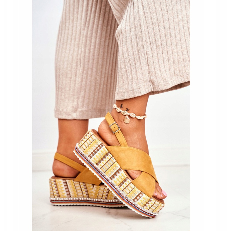 FW1 Naisten Sandaalit On Wedge Espadrilles Keltainen Sandy 2