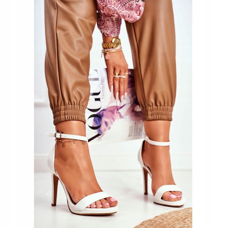 ADY Naisten sandaalit korkokengillä Valkoinen vimma 1