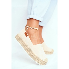 FRBS Naisten Espadrilles Beige La Playa Pellava Platform 1