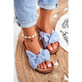 FRJ Naisten tossut, joissa pin-up-jouset Sininen Magnolia 1