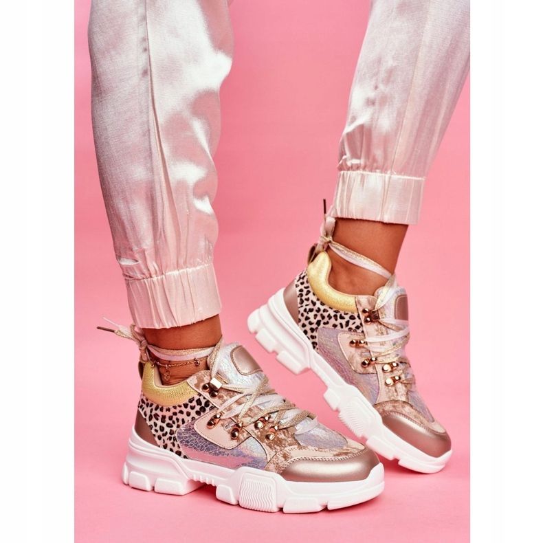 Moow Urheilu Naisten kengät Lenkkarit Totally Crazy beige hopea monivärinen 1