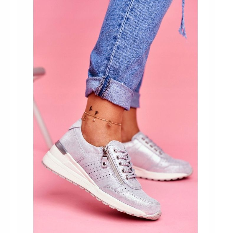 Vinceza Naisten urheilukengät Tennarit Nahka Hopea FT20-8675 Better Way harmaa 2