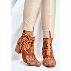 Naisten saappaat korkokenkiä Maciejka Spring Red 04369-29 ruskea 2