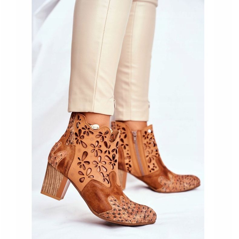 Naisten saappaat korkokenkiä Maciejka Spring Red 04369-29 ruskea 1