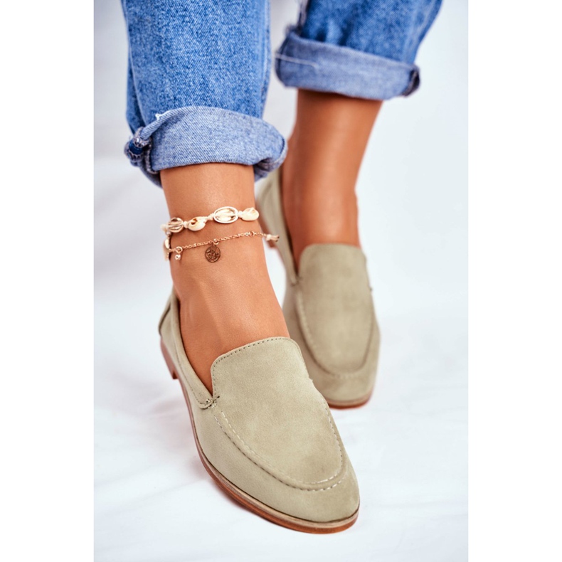 SEA Naisten Brogues Slip On Suede Green Twinky vihreä 2