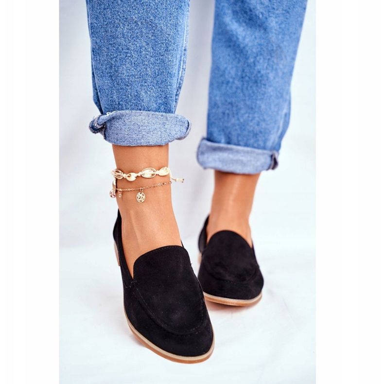 SEA Naisten Brogues Slip On Suede Black Twinky musta 2