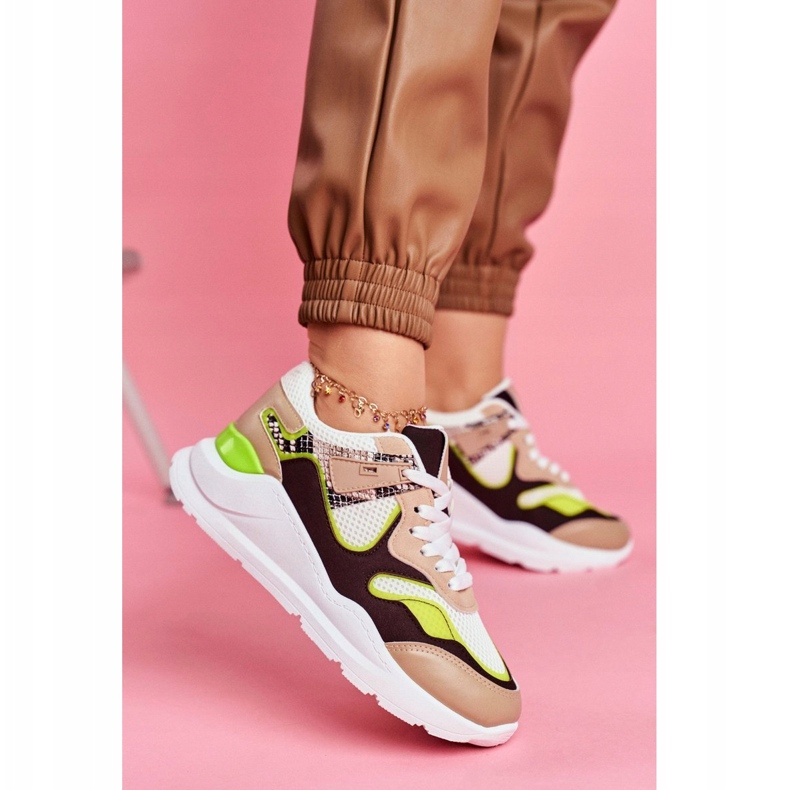 PS1 Naisten urheilukengät Tennarit White Freak valkoinen ruskea monivärinen 1