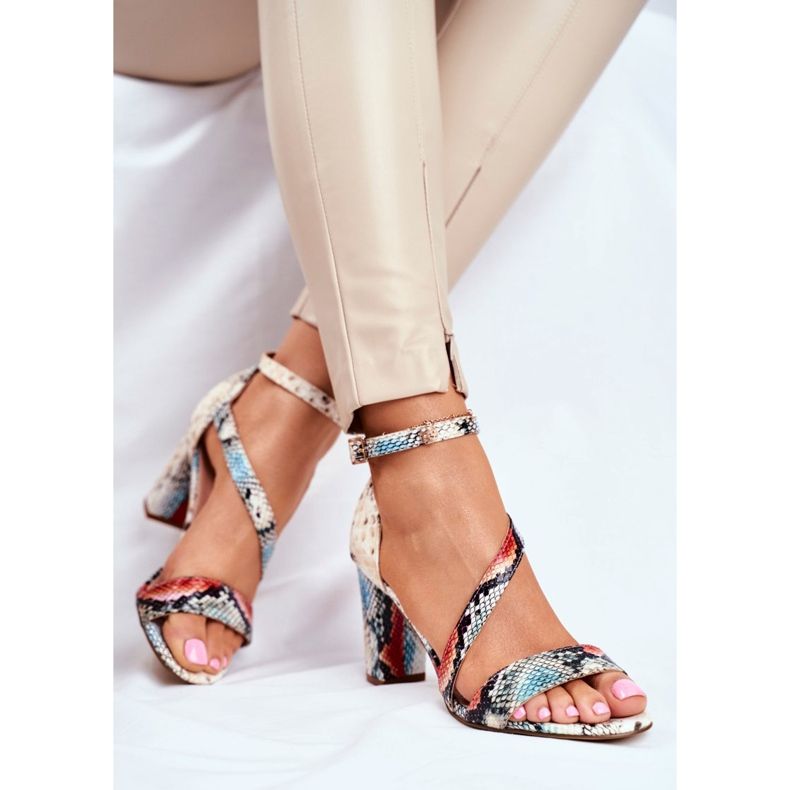 Naisten sandaalit korkokenkiä Sergio Leone Red Snake SK870 punainen monivärinen 2