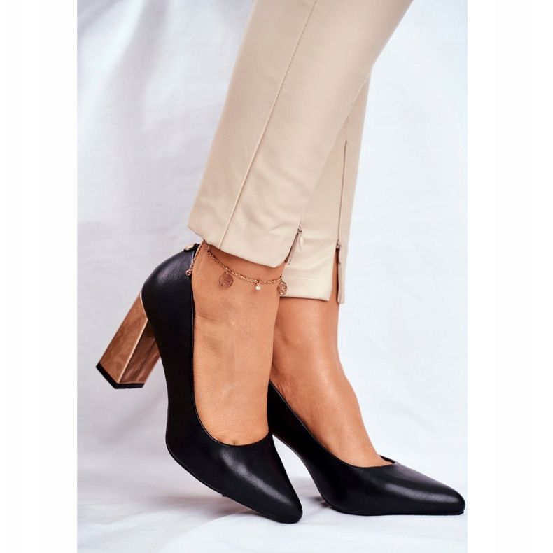 Naisten Avokkaat Kultainen Kantapää Sergio Leone Musta PB216 1