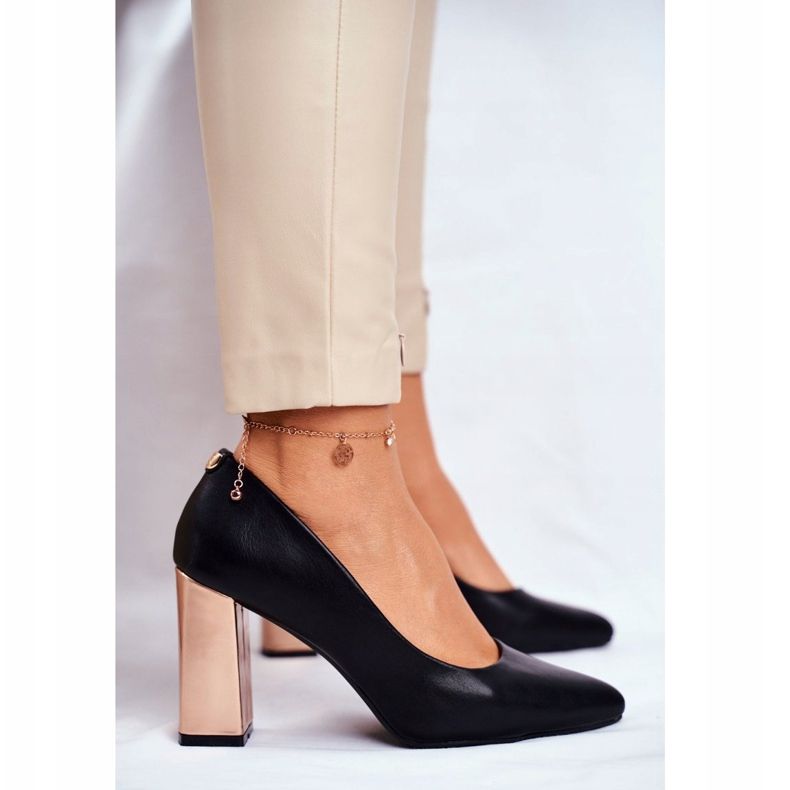 Naisten Avokkaat Kultainen Kantapää Sergio Leone Musta PB216 2