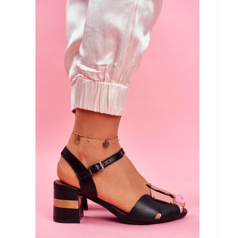 Naisten sandaalit Maciejka Nahka Musta 04120-01 / 00-5 keltainen 2