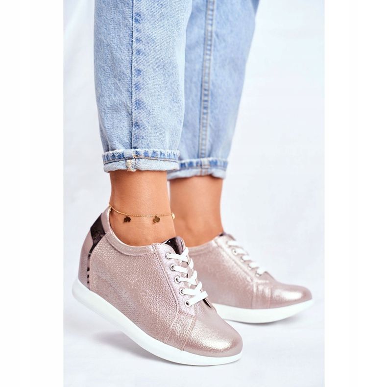 Naisten lenkkarit Sergio Leone Beige Sparkle SP235 1