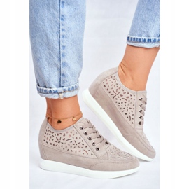 Naisten Sergio Leone Lenkkarit Harmaa Openwork PB122 1