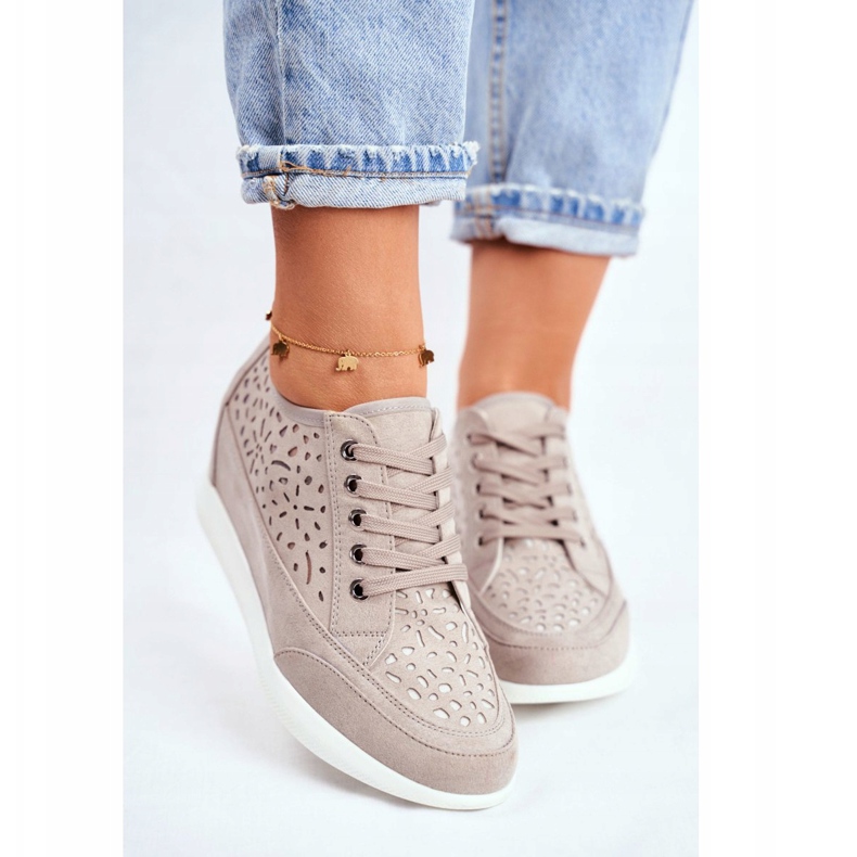 Naisten Sergio Leone Lenkkarit Harmaa Openwork PB122 2