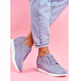 Naisten lenkkarit Sergio Leone Openwork Blue PB122 sininen 2