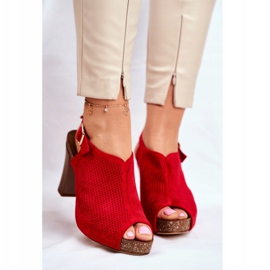 Naisten sandaalit korkokenkiä Sergio Leone SK855 Red Senillo punainen 2